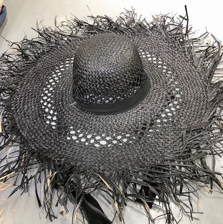 Colorful Tassel Big Brim Raffia Sunshade Hat