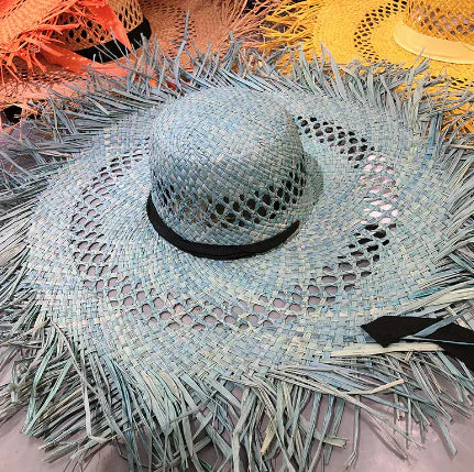 Colorful Tassel Big Brim Raffia Sunshade Hat