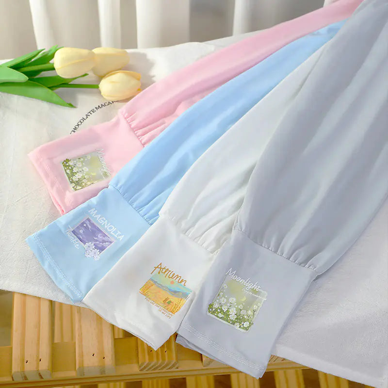 Summer Women's Embroidered UV Protection Arm Sleeves
