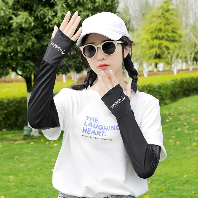 Summer Women's Embroidered UV Protection Arm Sleeves